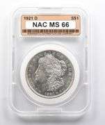 MS66 1921-D Morgan Silver Dollar NAC