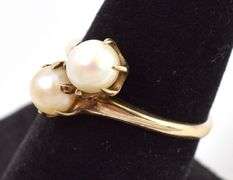 Superb 10K Yellow Gold Pearl Ring