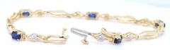 14kt Yellow gold 2.50ctw sapphire and diamond bracelet