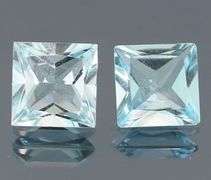 VS clarity 9.28ct princess cut Topaz pair