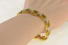 18K Yellow Gold 12.45 Ctw Citrine Diamond Pave Bar Chain Bracelet