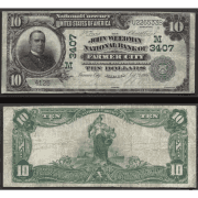 $10 1902-ND John Weedman National Bank of Farmer City, IL Ch.3407 Very Fine