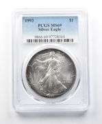 MS69 1993 American Silver Eagle PCGS Beautiful Blue Peripheral Tone