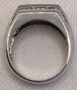 14K WHITE GOLD BAGUETTE AND ROUND CUT MEN’S DIAMOND RING