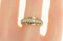14K Yellow Gold 1.00 Ctw Marquise Diamond Wedding Band Ring