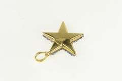 18K Yellow Gold Sapphire Pearl Encrusted Star Statement Pendant