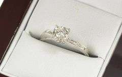 14K White Gold 0.20 Ctw Diamond Solitaire Classic Engagement Ring