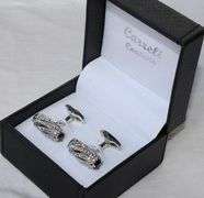 Handsome Pair Jeweled Style Cufflinks By Carelli