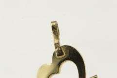 14K Yellow Gold Diamond Heart Arrow Love Struck Cupid Charm/Pendant