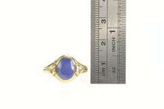10K Yellow Gold Retro Synthetic Blue Star Sapphire Ring