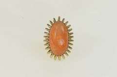 14K Yellow Gold 21.50 Ct Mexican Fire Opal Cocktail Ring