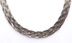 Italian vintage 925 sterling silver braided necklace
