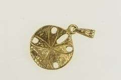 14K Yellow Gold Sand Dollar Sea Shell Ocean Beach Charm/Pendant