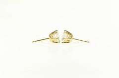 14K Yellow Gold Round Classic Simple CZ Solitaire Stud Earrings