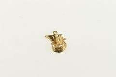 18K Yellow Gold 3D Viking Ship Sail Boat Vintage Charm/Pendant