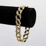 Strong 51 Gram 14 Kt Gold Plated Cuban Link Bracelet