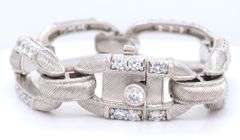 Judith Ripka diamond link bracelet in sterling silver