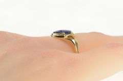 10K Yellow Gold Retro Synthetic Blue Star Sapphire Ring