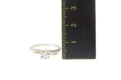 14K White Gold 0.20 Ctw Diamond Solitaire Classic Engagement Ring