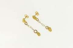 14K Yellow Gold Raw 24K Nugget Tiered Cluster Dangle Earrings