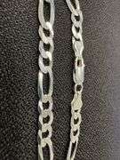 Men's 7mm Solid .925 Sterling Silver Flat Figaro Chain Link Italy Bracelet 7" inch