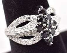 Stunning 14K Sapphire and Diamond Ring in 14K White Gold