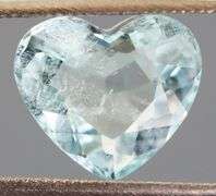 Heart cut! 2.91ct platinum blue Aquamarine