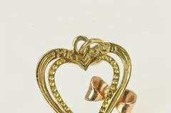 14K Yellow Gold Two Tone Heart Love Symbol Bow Charm/Pendant