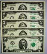 (5) Superb Crisp 2017A $2 Star Notes San Francisco-Consecutive!