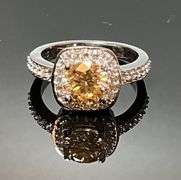 Extraordinary 3.2 Ct Bright Canary Yellow Fire Moissanite Ring