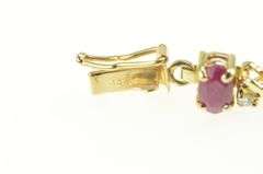 14K Yellow Gold 2.70 Ctw Ruby Diamond Accent Classic Tennis Bracelet