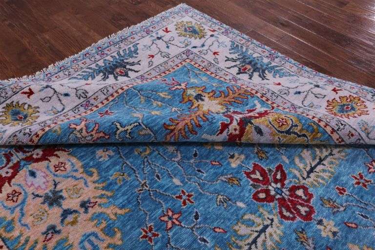 Turkish Angora Oushak Hand Knotted Wool Rug