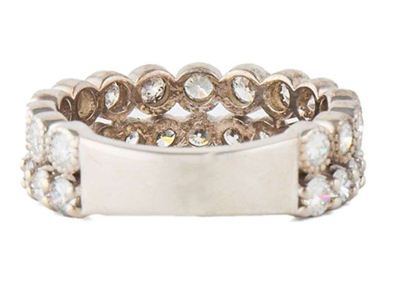 1.75ctw Diamond Milgrain Double Row Band Ring in 14K