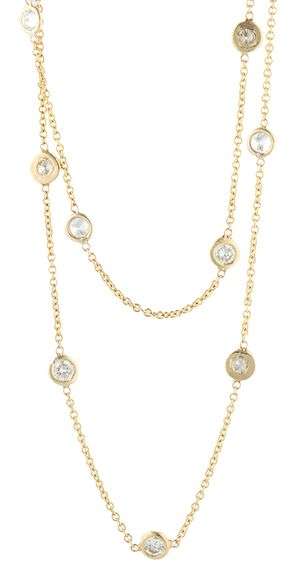 Italian 2.10ctw Round Diamond by the Yard Station Necklace in 14K