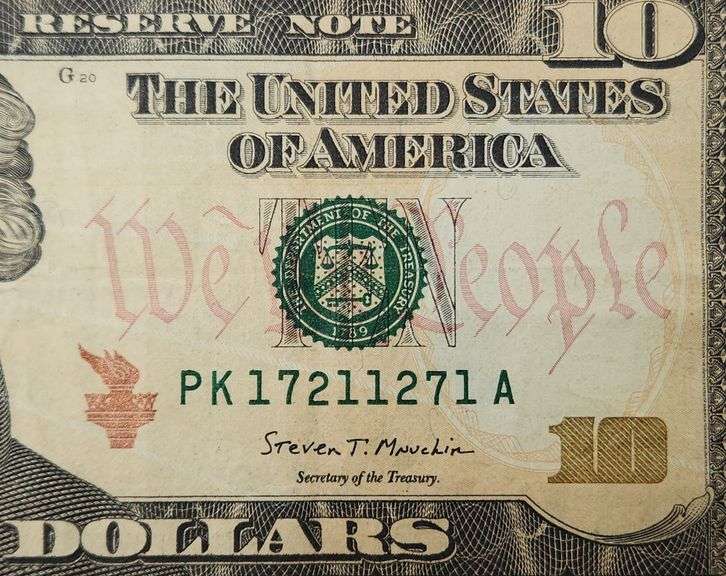 2017A $10 Radar Banknote "17211271", Circulated