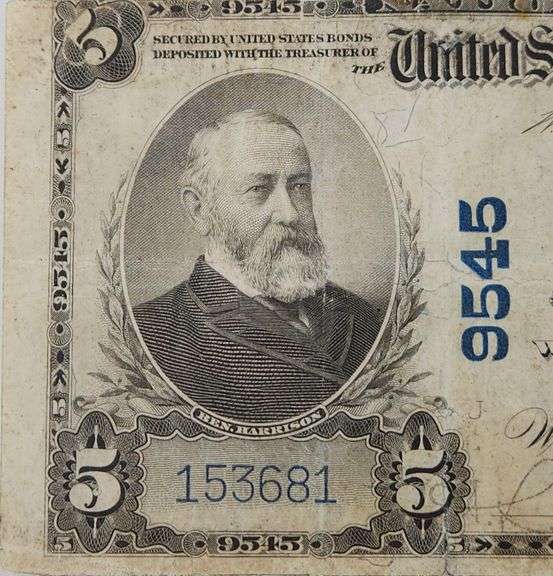 1902 $5 Dollars - National Bank Of Washington, Circulated