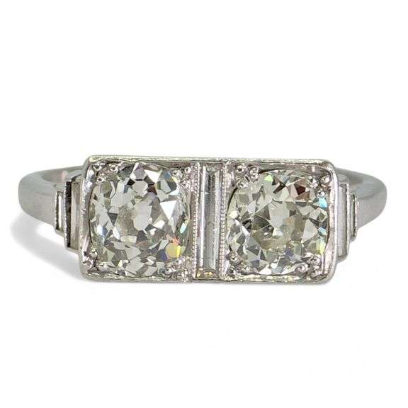 Vintage Platinum (950) Old Cushion Cut Diamond Ring