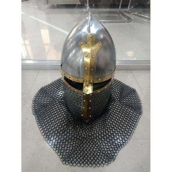 Medieval Helmet with Chainmail