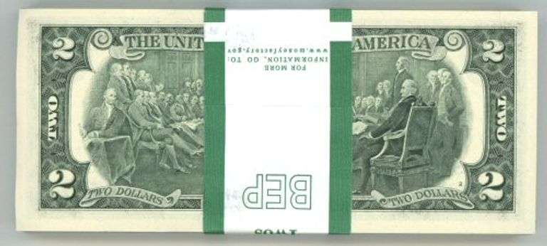 Superb Gem CU $200 Pack of 2017-A Series $2 Bills in Sequence (L)