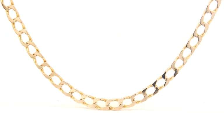 14kt Yellow gold square Cuban curb link chain