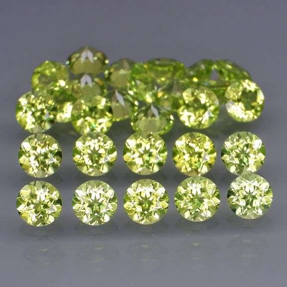 Round cut! Untreated! Matched! 7.43ct Peridot set!