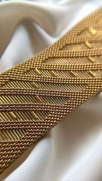 18K yellow gold weave link bracelet