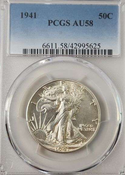 1941 Walking Liberty Half Dollar, PCGS AU58