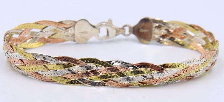 Italian 925 sterling silver braided bracelet