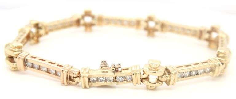 14kt Yellow gold 3.50ctw channel set diamond bracelet