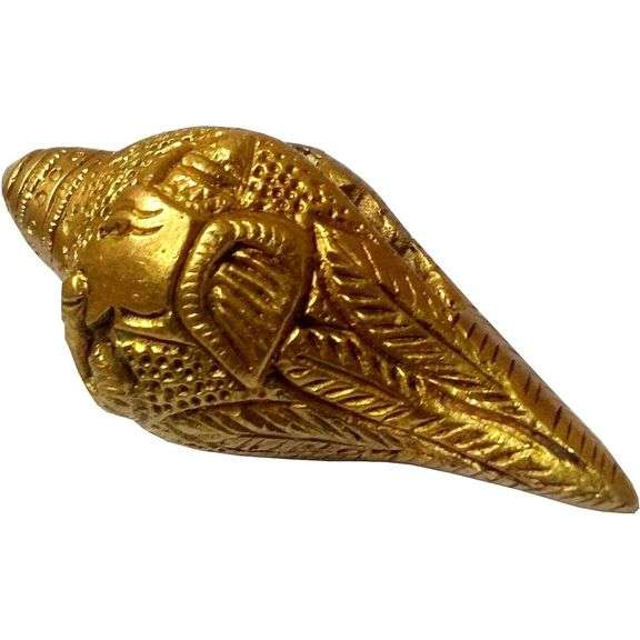 Small Brass Golden Holy Conch Shell
