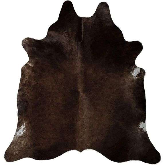 100% Genuine Dark Chocolate Brown Cowhide Rug