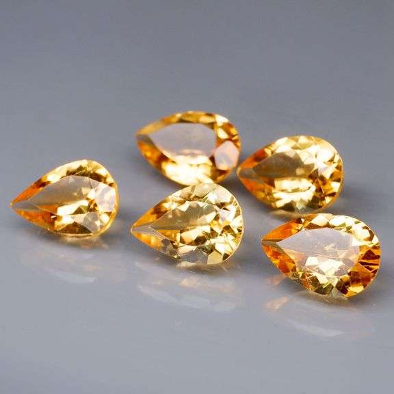 High fire! 8.55ct 5pc golden Citrine set