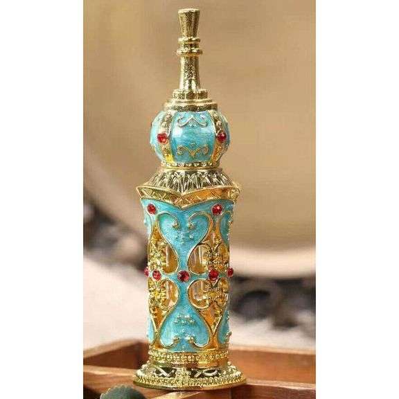 Classic Peacock Blue Refillable Perfume Bottle