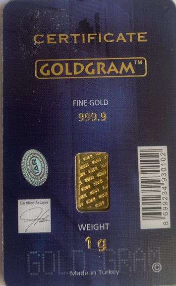 Goldgram 1 Gram 24 K Ingot. Istanbul Refinery